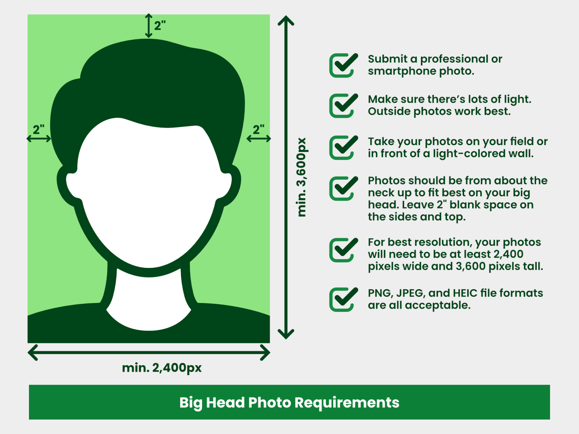 Big Head Photo Requirements